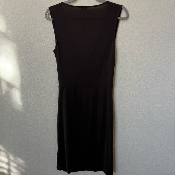 JOSEPH | Monaco 100% Silk Cross Front Jersey Dress in Rich Chocolate | Size L/40 - Picture 5 of 11